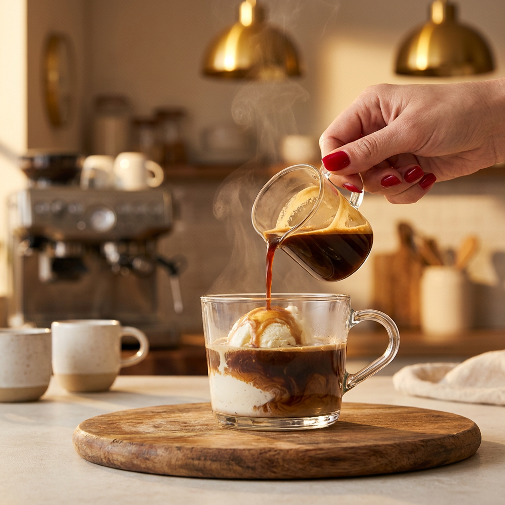 Affogato com sorvete de creme Q'Delícia